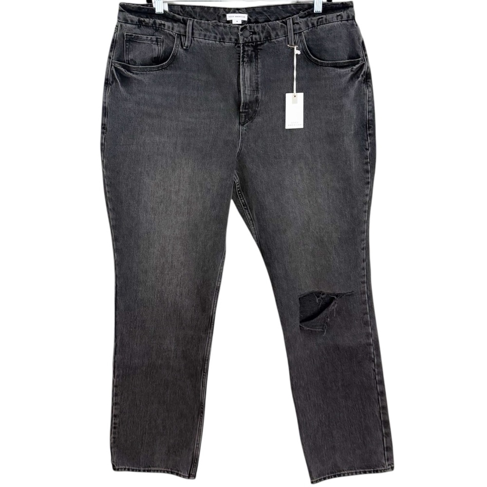 Good American Distressed Good 90’s Icon Straight Jeans Size 18 NEW